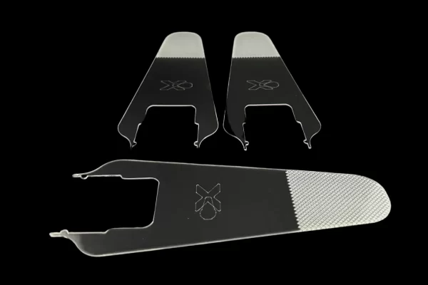 Three medium reflectors for the Xactlite tool, featuring clear construction with textured tips for enhanced functionality.